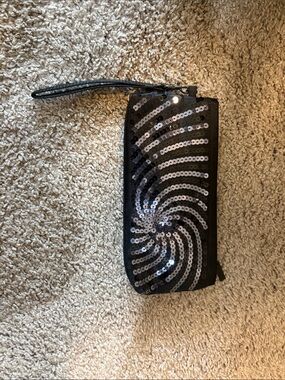 Sephora black sequin wristlet